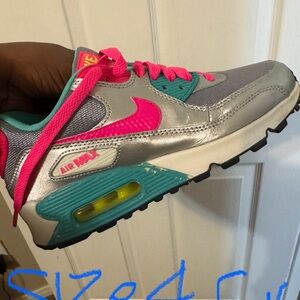 Nike Air Max Silver and Pink Sneakers
